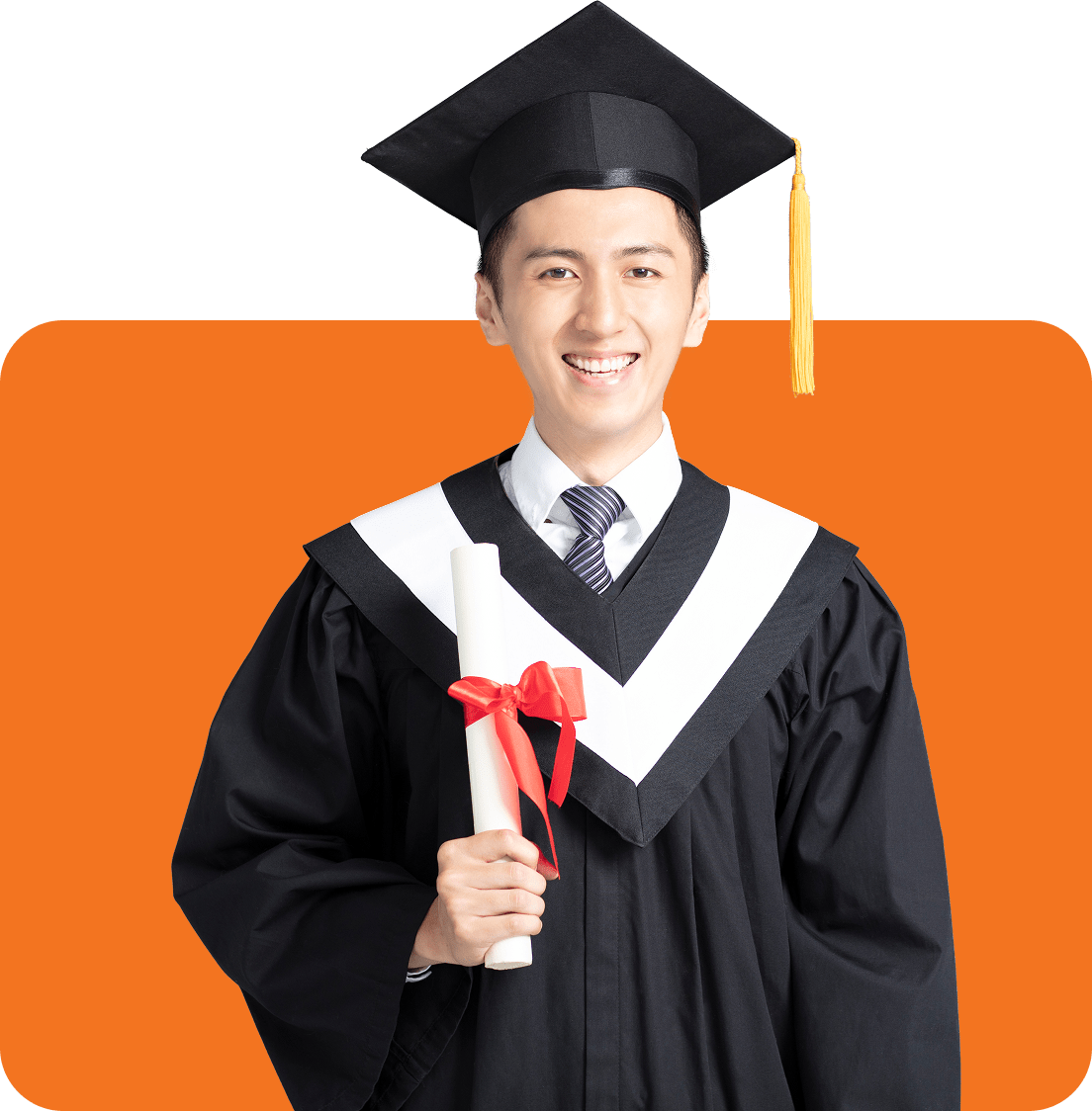 Graduate student with diploma